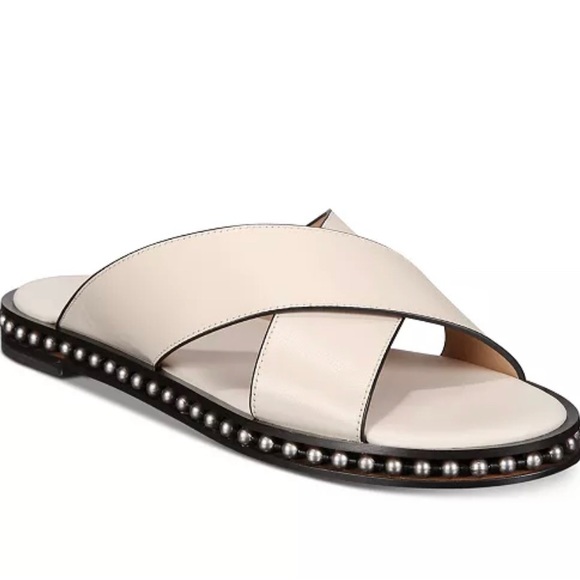 Coach Shoes - COACH
Hailey Flat Leather Sandals off white 8.5 NIB